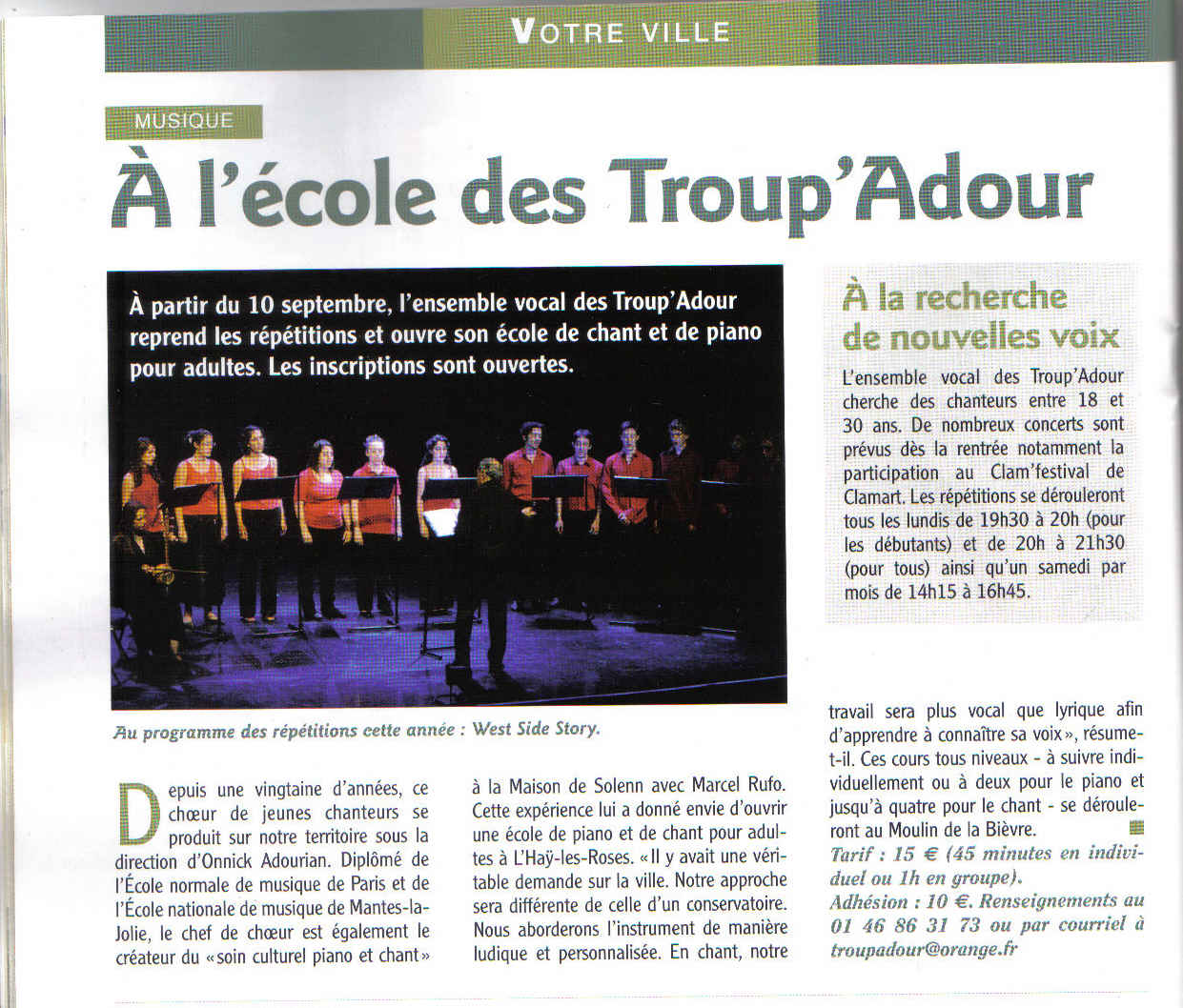 Nouvel article paru dans le journal de la ville de L’Haÿ-les-Roses